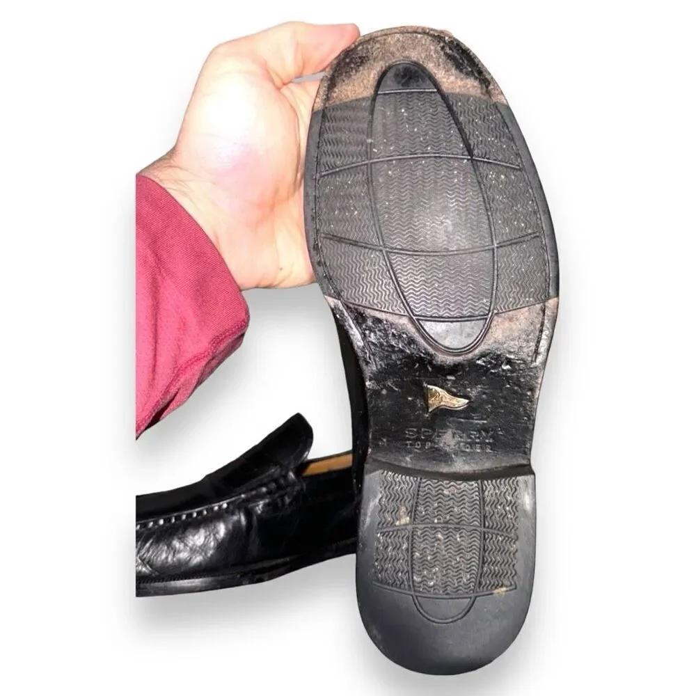 Black Sperry Gold Cup Leather Penny Loafers Size 9